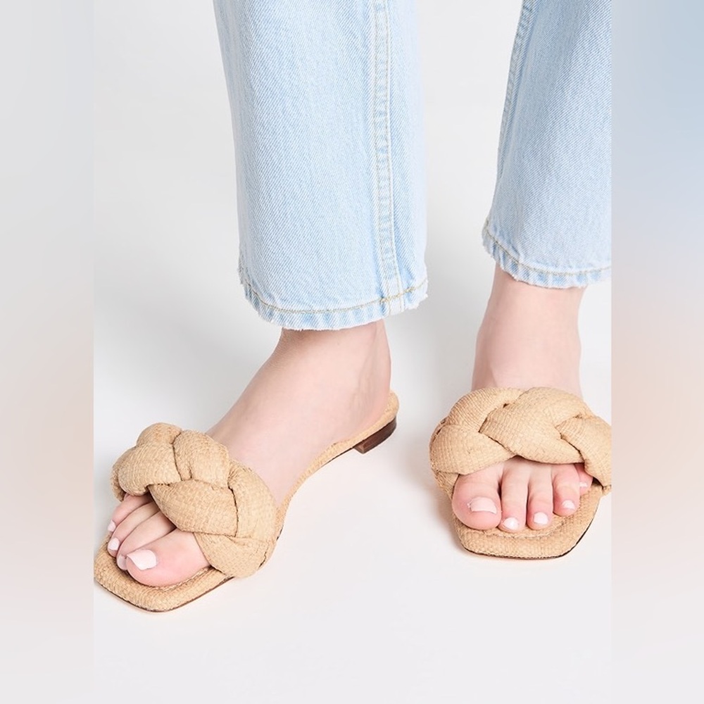 Loeffler Randal Joanna Braided Raffia Sandal, Size 9